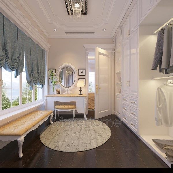 Mẫu tủ quần áo gỗ tự nhiên biệt thự EuroLand